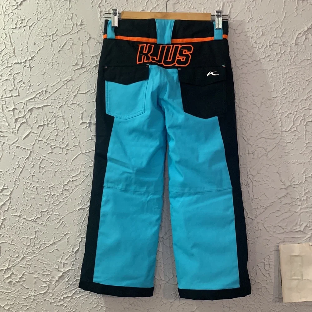 KJUS Waterproof Snowboard Ski Pants Blue Black Orange Kids Boys 6/116 Outdoor - Picture 11 of 13